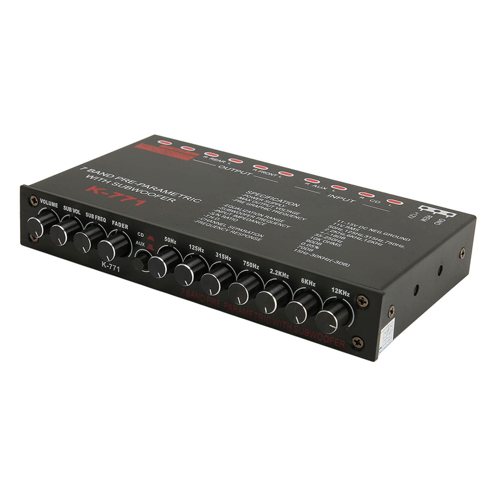 Ejoyous Égaliseur Audio de Voiture 7 Bandes, Sortie RMS 11 V