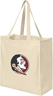 Reusable Florida State Grocery Bags or FSU Shopping Bags NATURAL COTTON One Size
