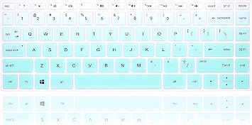 English Silicone Keyboard Cover for HP 2020 2019 2018 for HP 14" Laptop/Pavilion X360 14M-BA 14M-CD 14M-DH 14-BF 14-cm 14-CF 14-DF 14-DK 14-DS 14-DQ Series,Gradient Mint