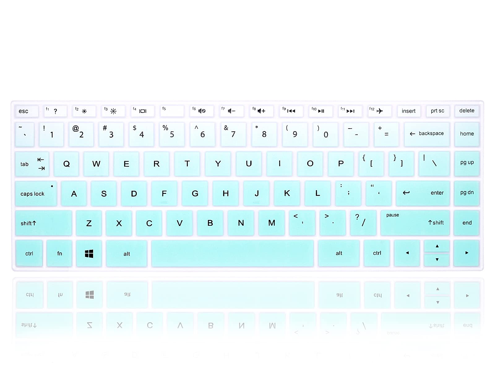 English Silicone Keyboard Cover for HP 2020 2019 2018 for HP 14" Laptop/Pavilion X360 14M-BA 14M-CD 14M-DH 14-BF 14-cm 14-CF 14-DF 14-DK 14-DS 14-DQ Series,Gradient Mint