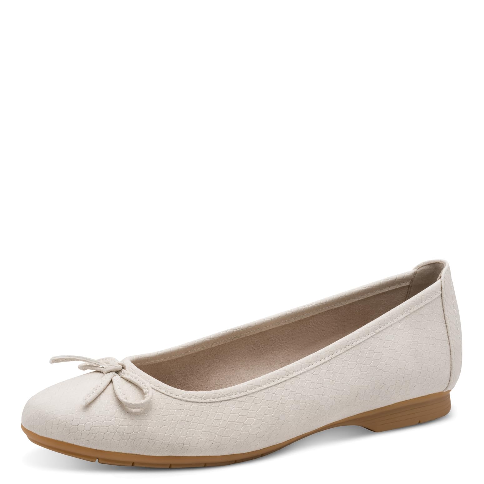 Jana Women's Damen Ballerina Vegan 8-22163-41 Ballet Flat, Beige Snake, 4 UK