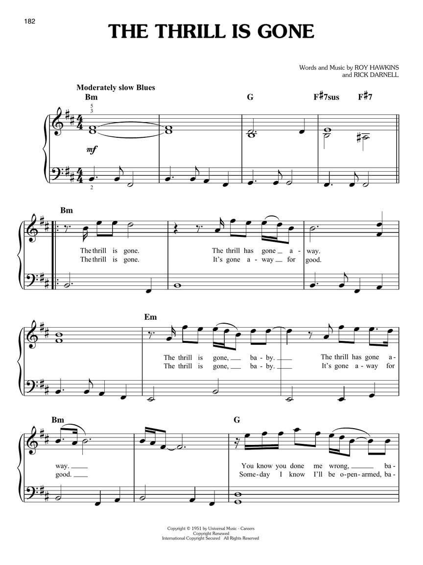 First 50 Blues Songs You Should Play on the Piano: Simply Arranged, Must-Know Collection of Blues Favorites