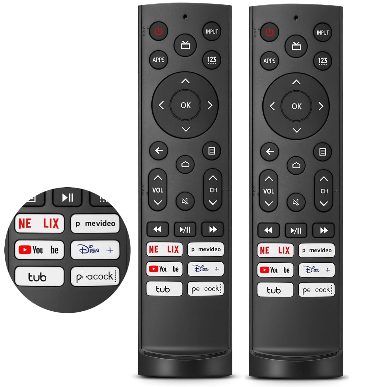 Télécommande Hisense de rechange ERF3A90 pack de 2 pour Google TV ULED - 7