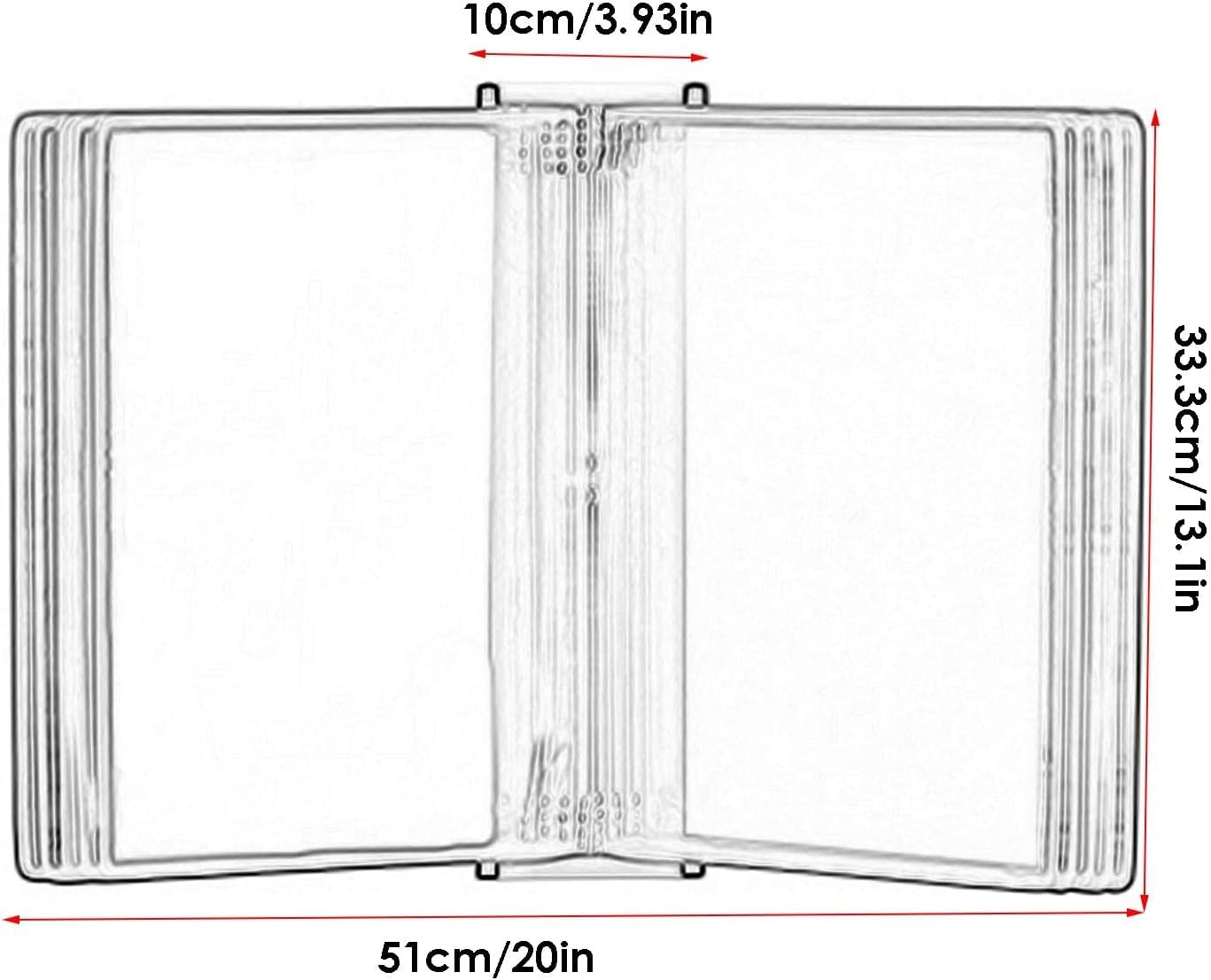 Carpeta de archivos A4 para montar en la pared, Organizador de bolsillo 10 páginas, portadocumentos Flip Flie(F)