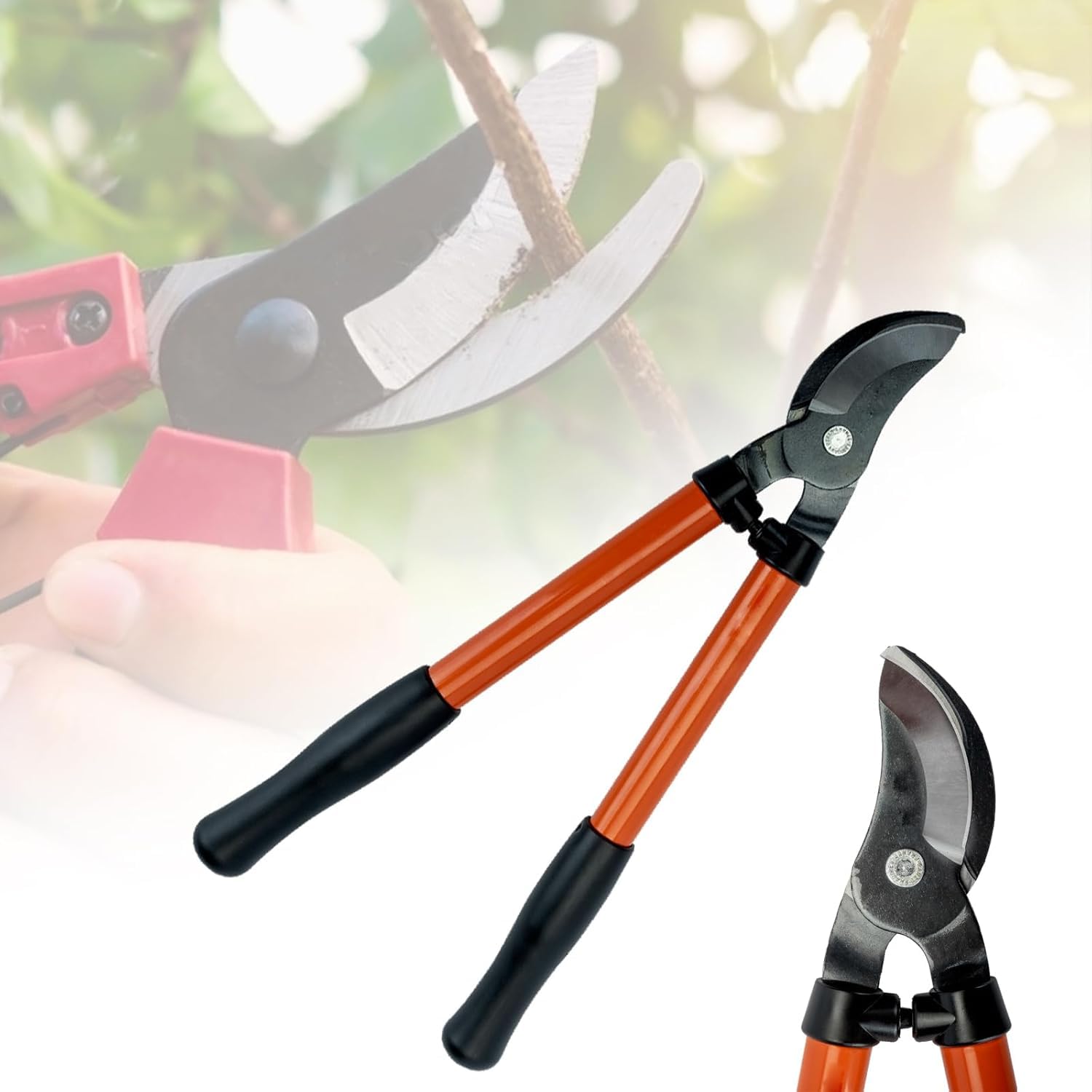 Professional Orchard and Landscape Tree Lopper Handle for Effortless Pruning 2-Inch Cutting Capacity for Thick Branches, Carbon Steel Blade for Precise Cuts (small handle)-picture-17