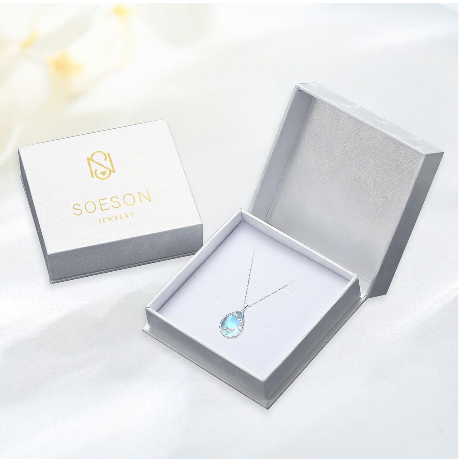 Wolf Kette Sterling Silber Wolf Halskette Wolf Anhänger Geschenke Weihnachts für Damen Teenager Mädchen