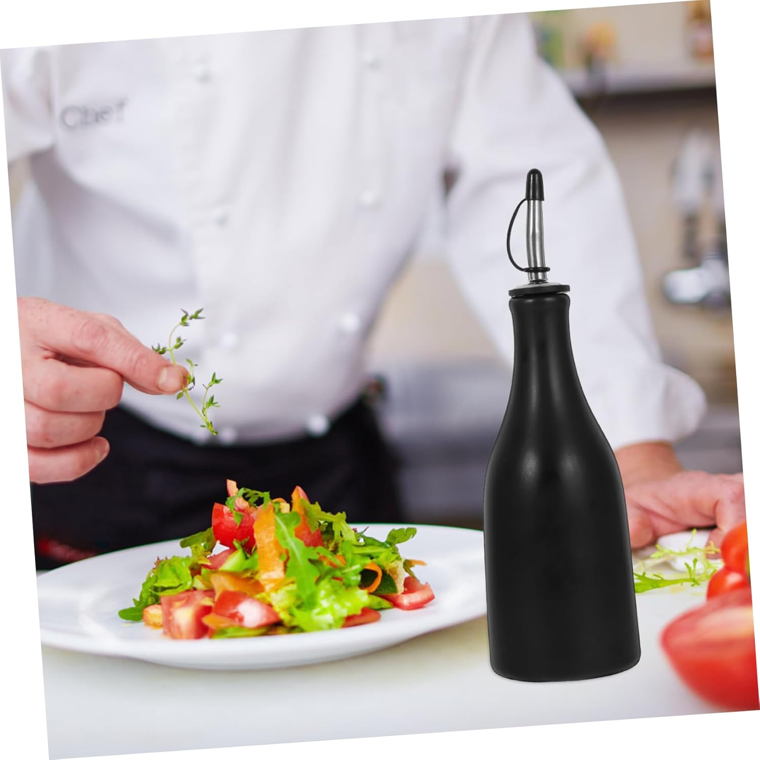 Multi-use Oil Dispenser Bottle Ceramic Sauce Bottle Cooking Oil Sprayer Kitchen Seasoning Holder