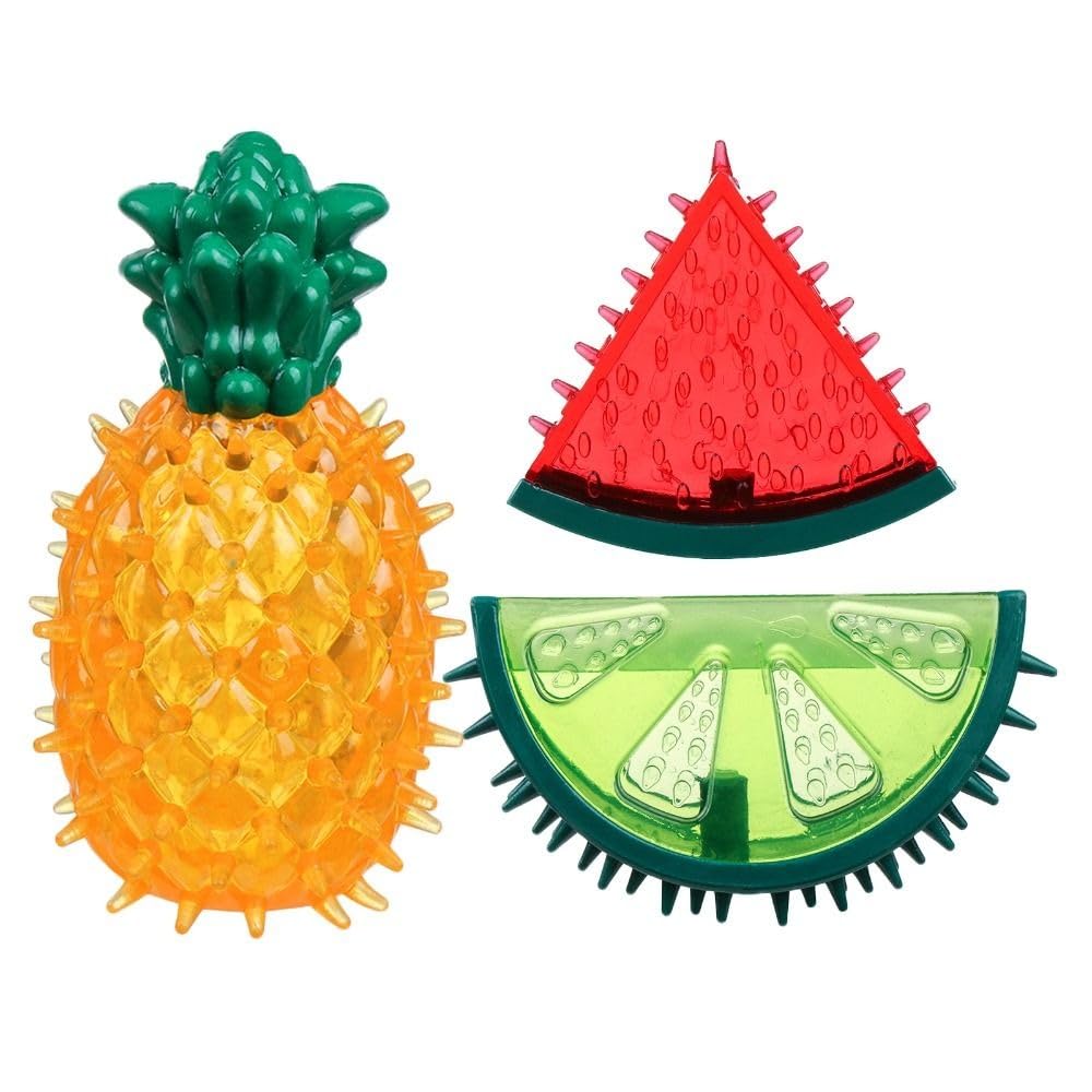 Photo 1 of ** only comes with the pineapple **
HomeSoGood 3Pcs Dog Cooling Chew Toys,Cooling Teething Toy for Puppies,Summer Interactive Squeaky Toys,Small and Medium Pet Treat Training Tools,Watermelon Pineapple Fruits Shape Teething Toys