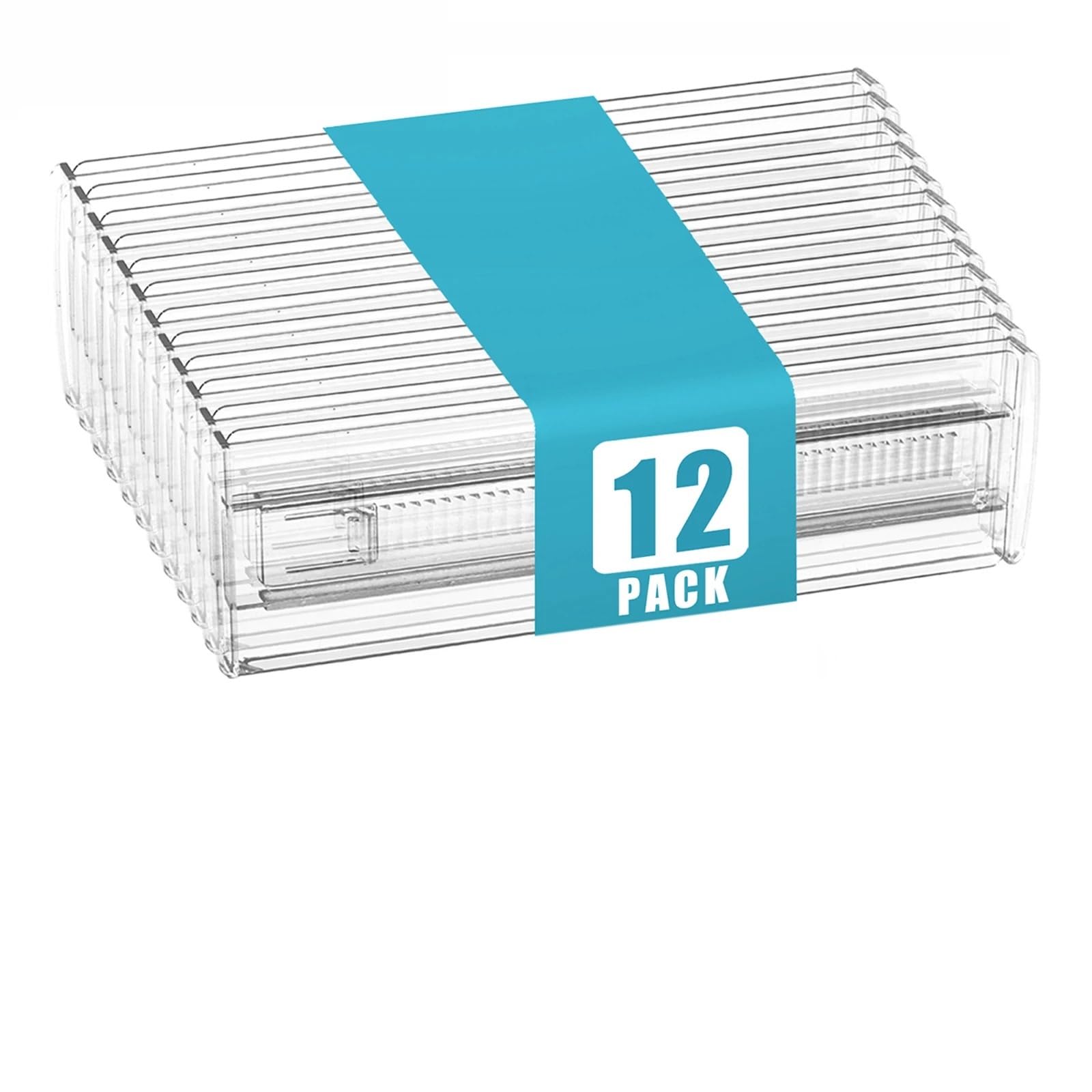 CIGPKLO Drawer Dividers 6/8/10/12-Pack Adjustable Drawer Organizers, Clear Expandable Dresser For Storing Clothes Kitchen Utensils