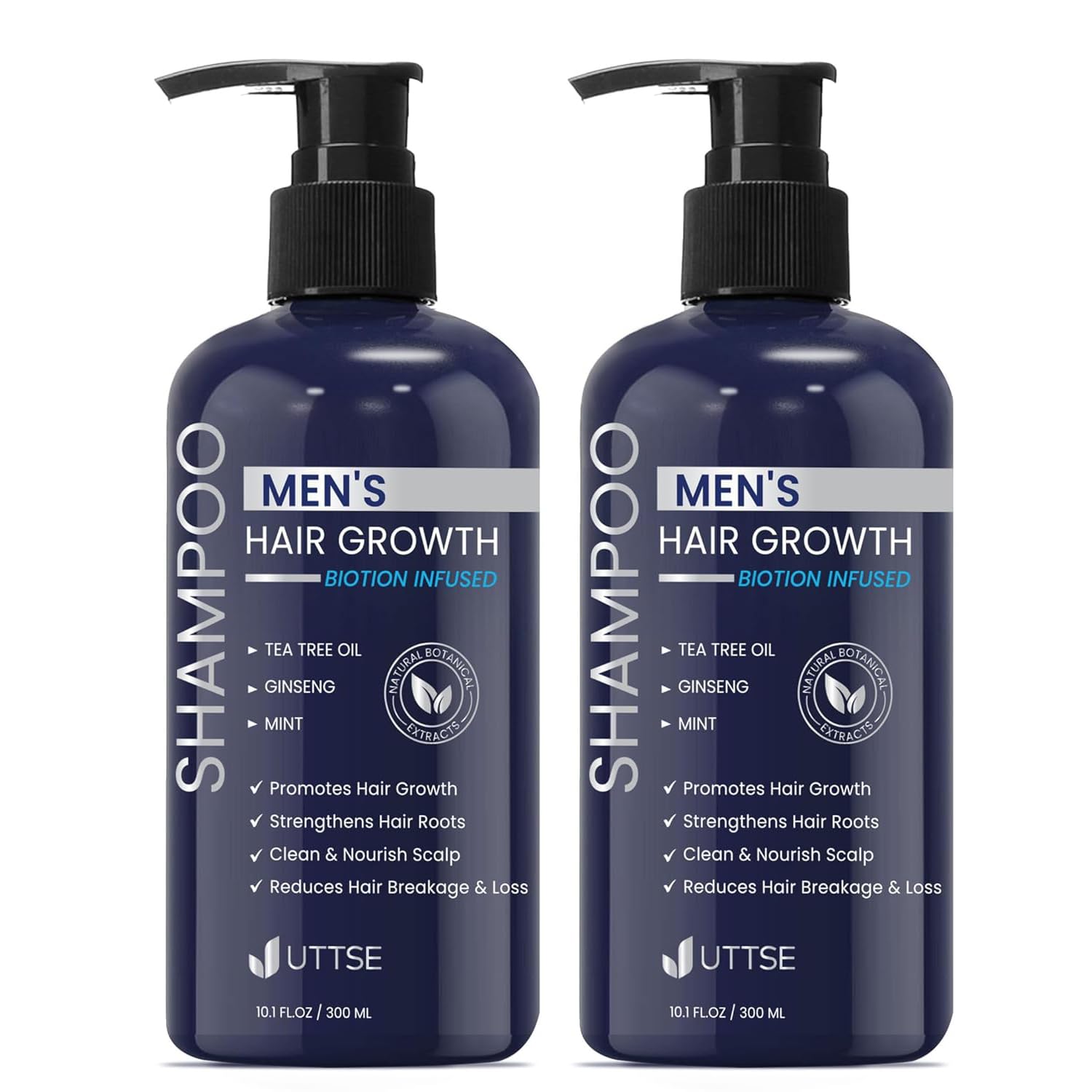 Biotin Hair Growth Shampoo for Men: Natural Thickening Shampoo with Tea Tree Oil Ginseng Mint for Hair Loss and Thinning Hair – 2 Packs Biotin Hair Growth Shampoo for Men: Natural Thickening Shampoo with Tea Tree Oil Ginseng Mint for Hair Loss and Thinning Hair – 2 Packs