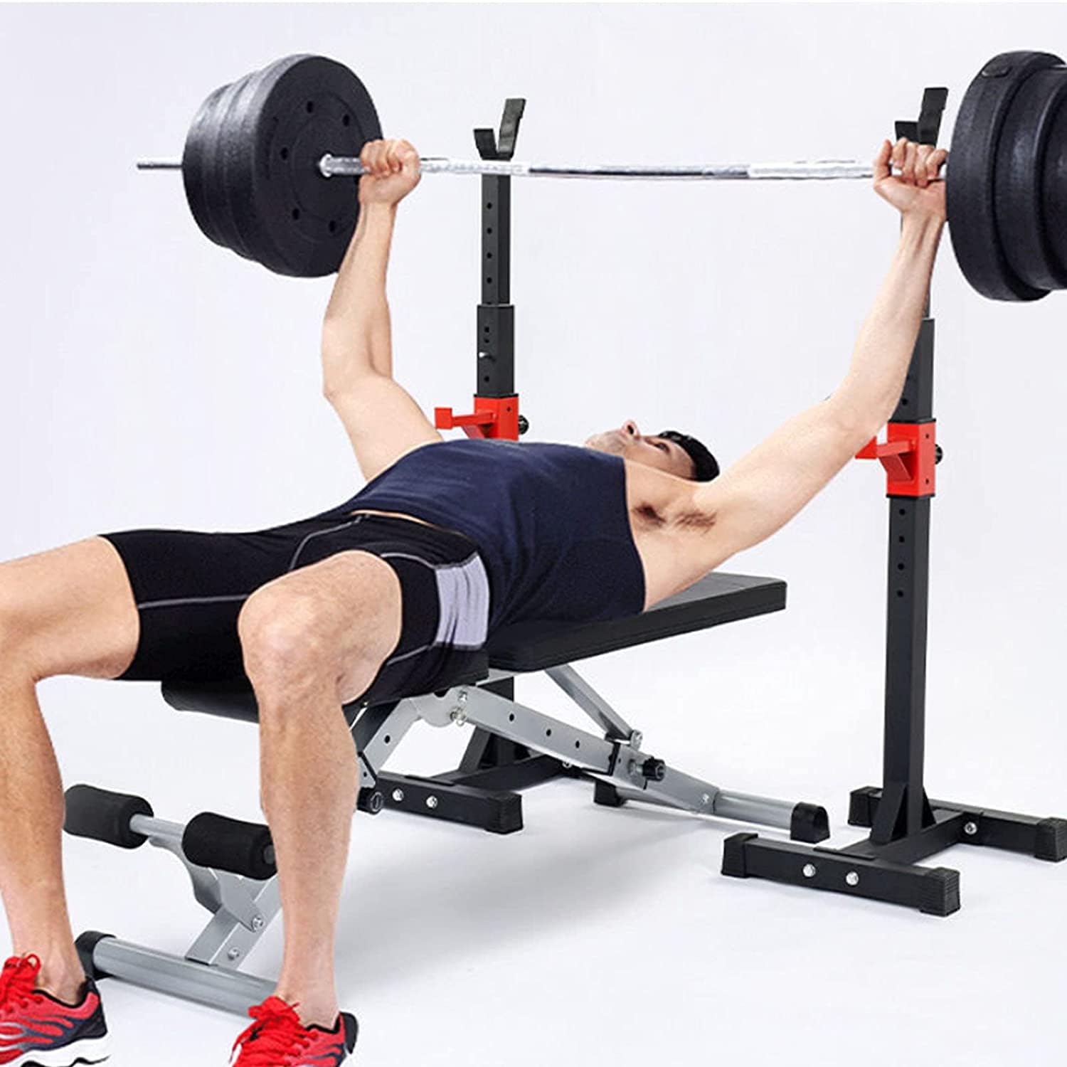 Amazon.co.jp: TYFYB 調節可能 ポータブル スクワットラック 444ポンド