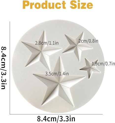 Miniatura 2 de Molde de silicona de estrella para fondant de chocolate para Sugarcraft, molde de caramelo, decoración de cupcakes, arcilla polimérica, proyectos de
