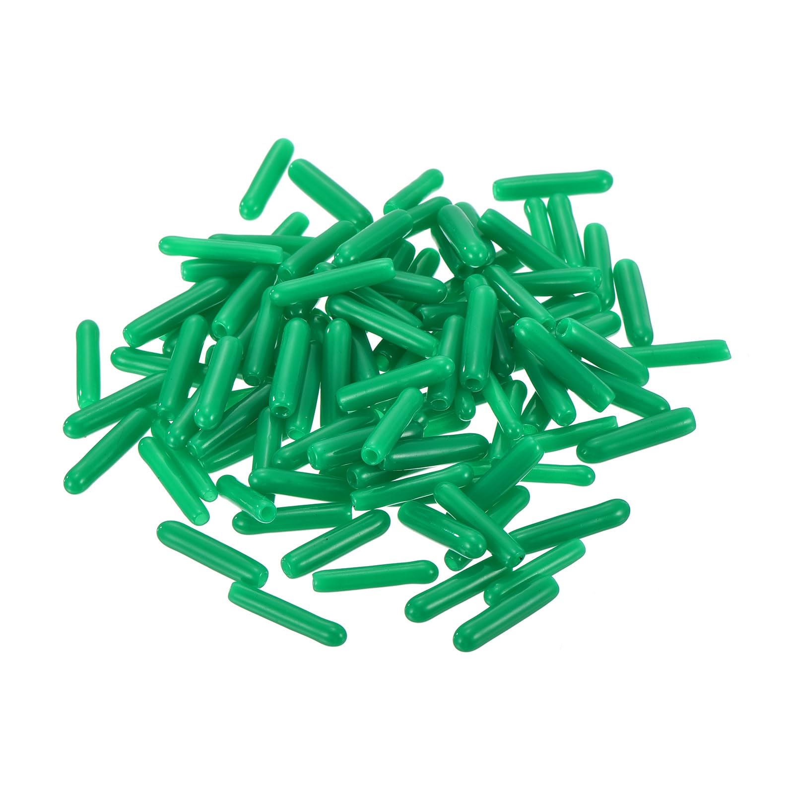 uxcell 100pcs Rubber End Caps 1.5mm ID Vinyl Cap Cover Screw Protectors Dark Green