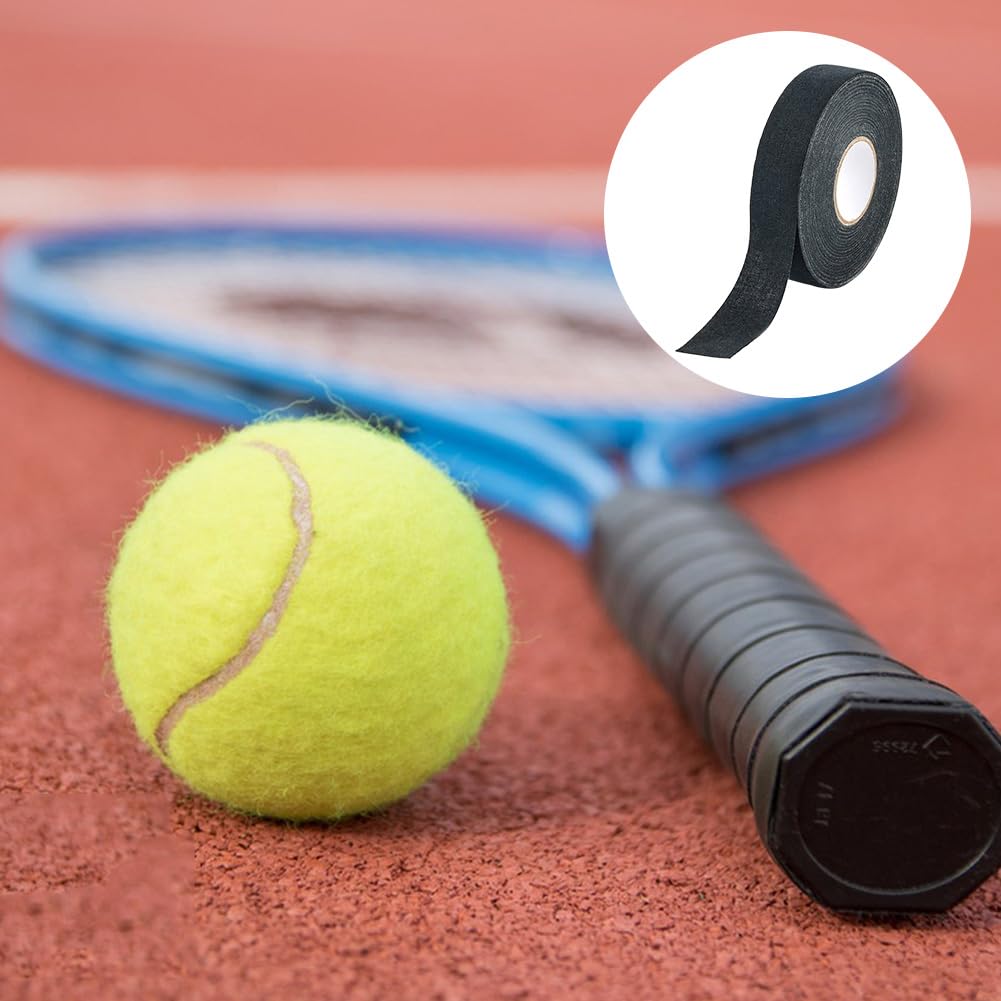Ruban de bâton de Hockey,Ruban De Hockey Adhésif,Ruban de Hockey,Ruban de Hockey Auto-adhésif,Ruban de Tissu de Hockey,Grip Tape,pour Raquette de Hockey,Raquette de Tennis,25m × 25mm,Noir