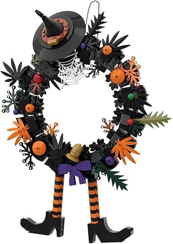 Miniatura 6 de Juego de construcción de juguetes de Halloween, corona de bruja, sombrero de calavera para fiesta, kit de construcción, ladrillos de construcción