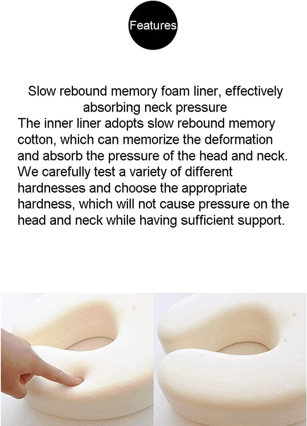 Travel Pillow Memory Foam - Head Neck Support Airplane Pillow for Traveling, Car, Home, Office, Travel Neck Flight Pillow, Washable Cover (Color : B)