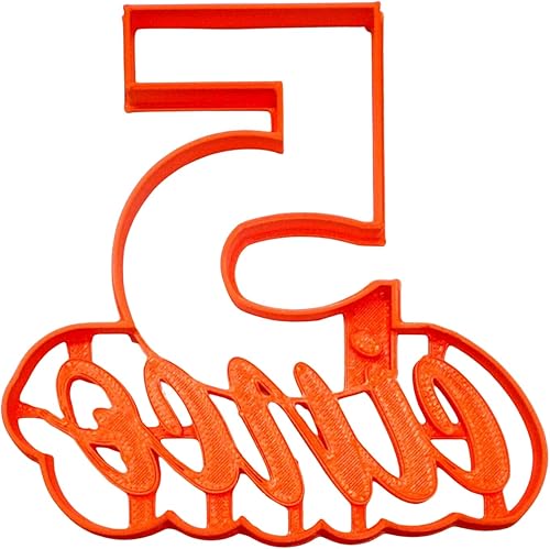 Miniatura 1 de NÚMERO CINCO 5 CON PALABRA CORTADOR DE GALLETAS 3D IMPRESO EN USA PR4125