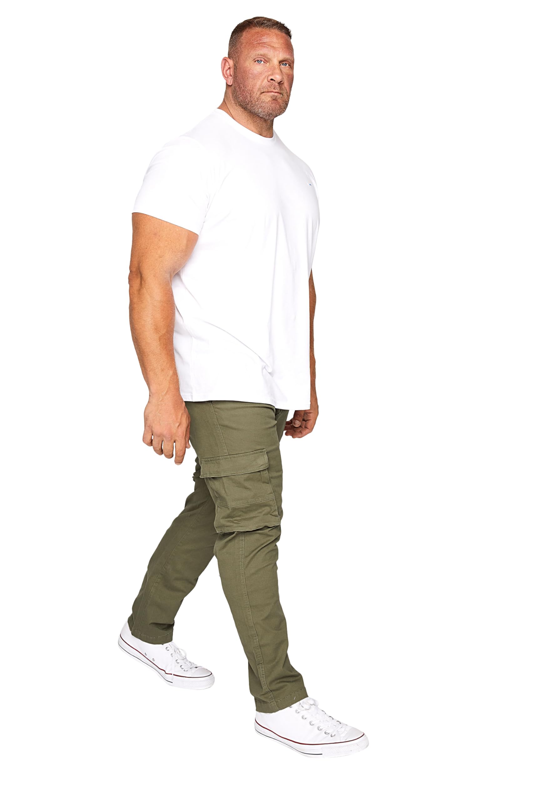 BadRhino Mens Green Cotton Cargo Trousers - 48R
