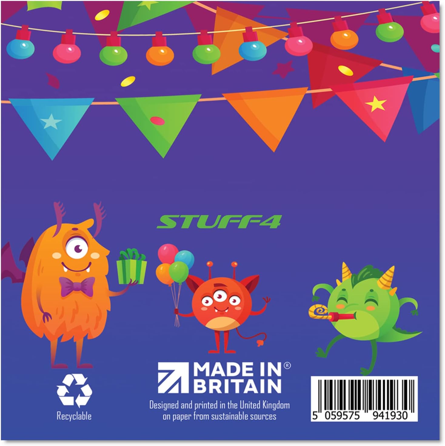 10th Birthday Card Boy Girl - Monster Birthday Card - Happy Birthday Card 10 Year Old Boy, Girls Boys Birthday Cards for Him Her, 5.7 x 5.7 Inch Greeting Card for Son Nephew Grandson Kid Children