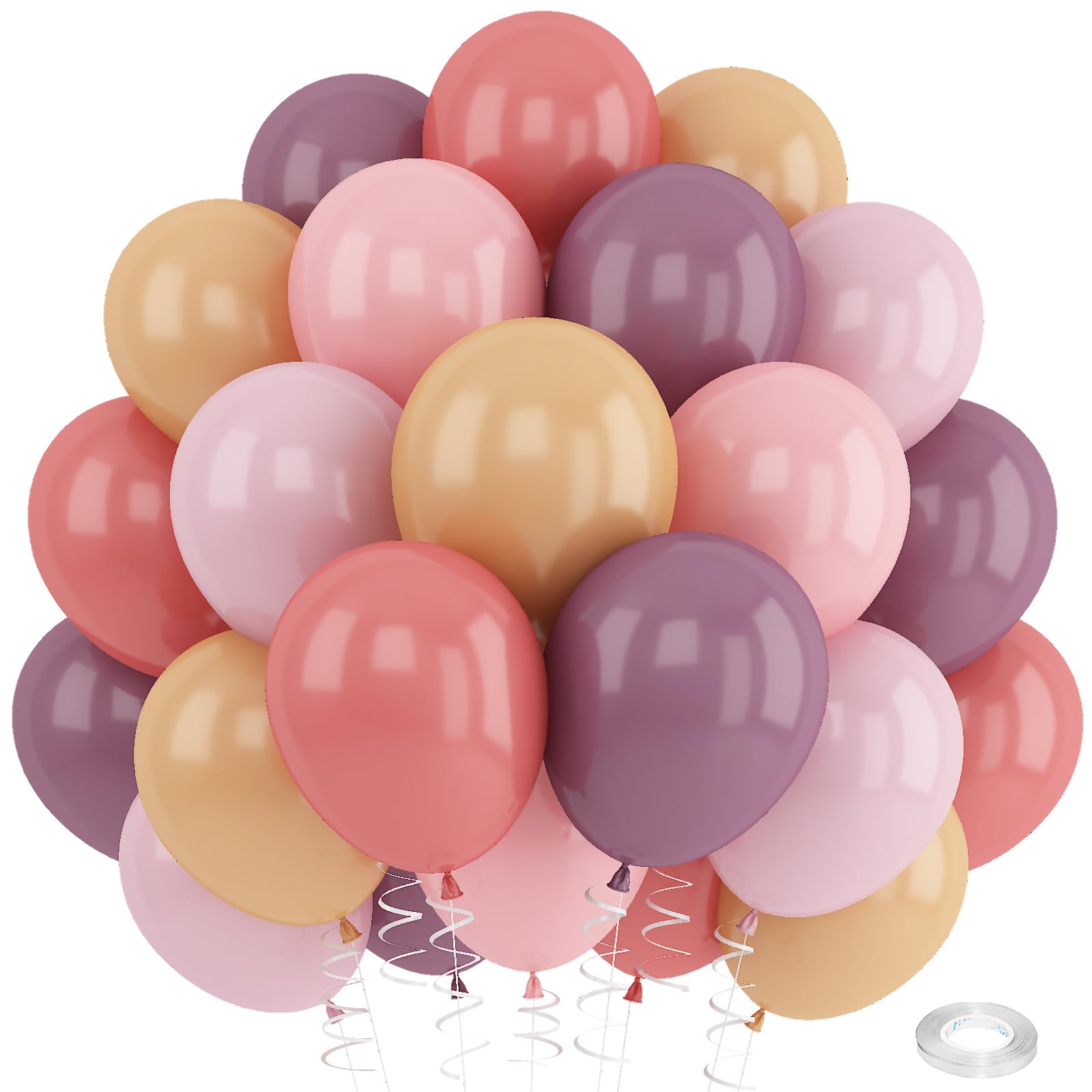 Pink and Purple Balloons 12inch Dusty Purple Blush Pink Balloon for Neutral Birthday Party Decorations Pale Nude Apricot Latex Balloons for Arch Boho