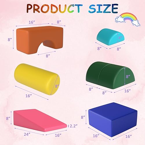 Miniatura 2 de GUINGFUN 6 juguetes de escalada para niños pequeños de 1 a 3 pulgadas, bloques de escalada para bebés, habilidades motoras, juego suave para niños