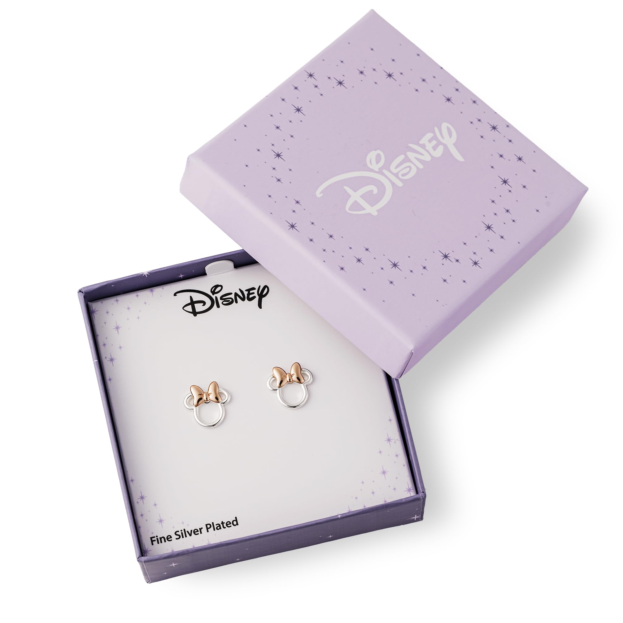 Minnie - Pendientes de tuerca chapados en dos tonos, talla única, Latón, Sin piedra preciosa
