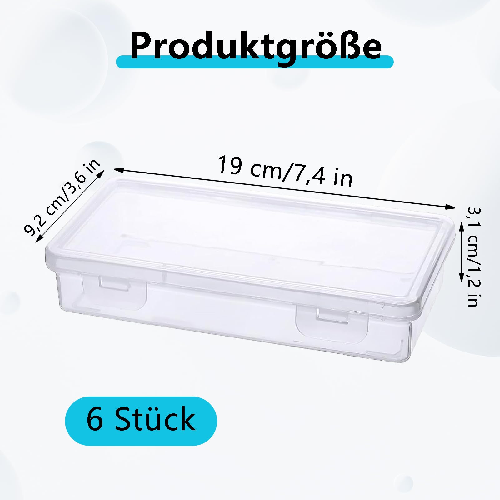 Stapelbare Aufbewahrung Stifte, 6 Stück Stiftebox, Transparent Bastel Organizer mit Deckel Snap Closure, Stapelbare Aufbewahrungsbox, Aufbewahrungsbox für Kunsthandwerk, Teile, Schule, Familie