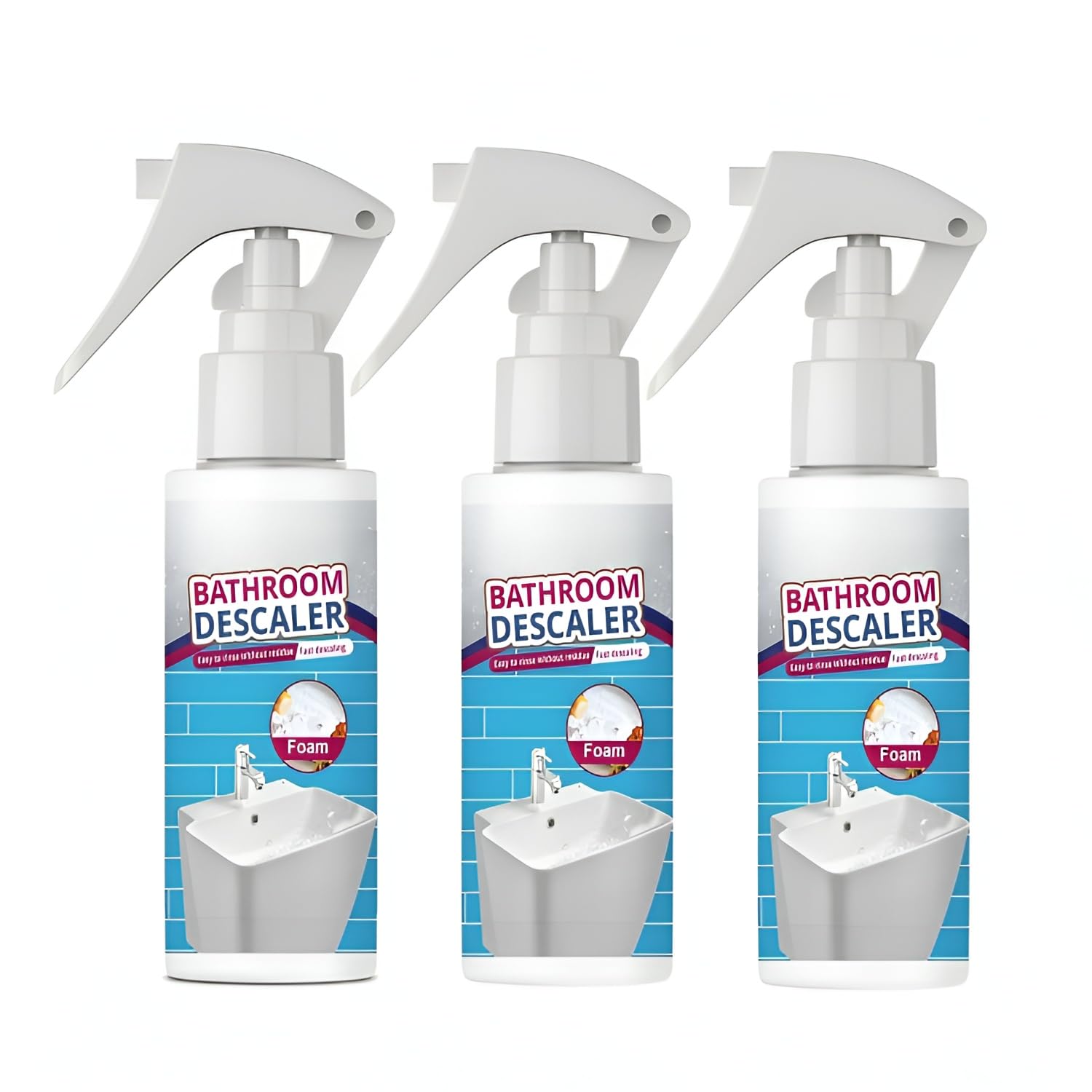Bathroom Descaler Spray 200ml | Powerful Descaling Cleaning Agent for Bathtub, Toilet, Sink, Tap & Shower, Tile, Wash Basin, Wall Stain, Mold & Limescale Removal (Pack of 3)-image-32