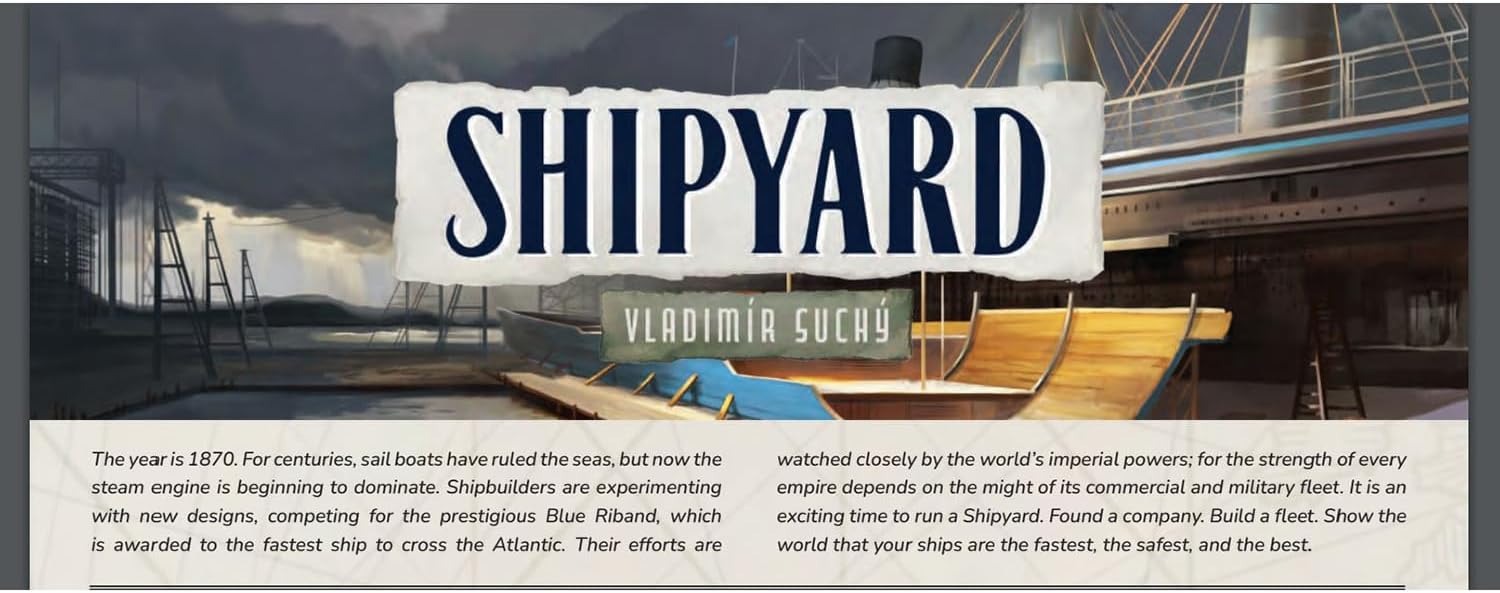 Rio Grande Games Shipyard 2nd Edition Strategy Board Game, Worker Placement, Economic Simulation, 1-4 Players