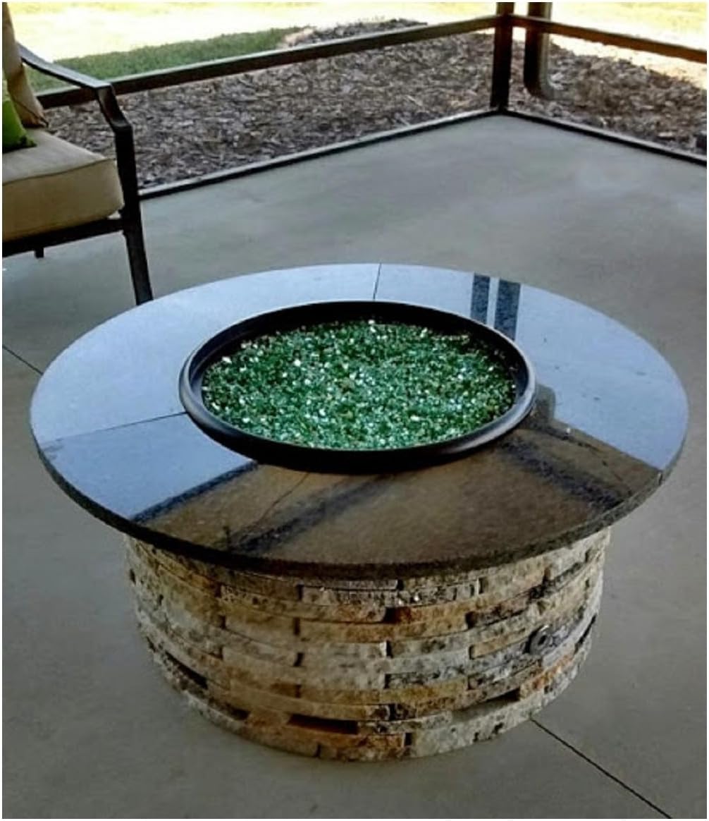 HomeStock Rustic Ranch Reflective Green Fire Pit Glass - 10 Pounds, 0.25-0.5 Inch Diameter - Reflective Glass for Fire Pits, Elegant Glow, Mix and Match Colors