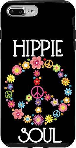 iPhone 7 Plus8 Plus Hippie Soul Flower Power Floral Peace Sign 60s 70s Estuche de regalo