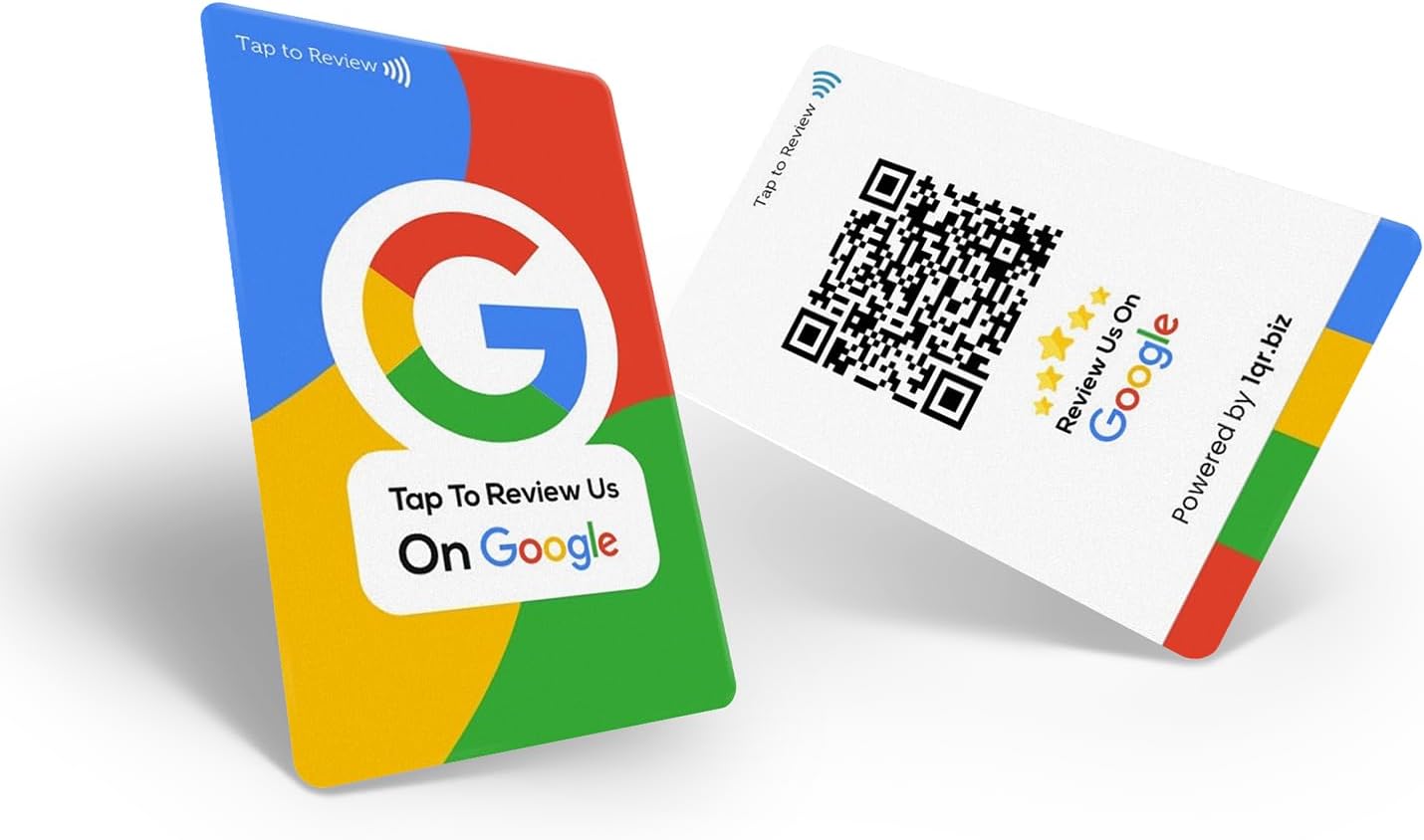 SCAN ME | Review Us On Google Tap Card | QR Code + NFC | 2 Pack | Ready To Be Activated Instantly | Boost Business Reviews | Google Review Tap Card | Version 2.0
