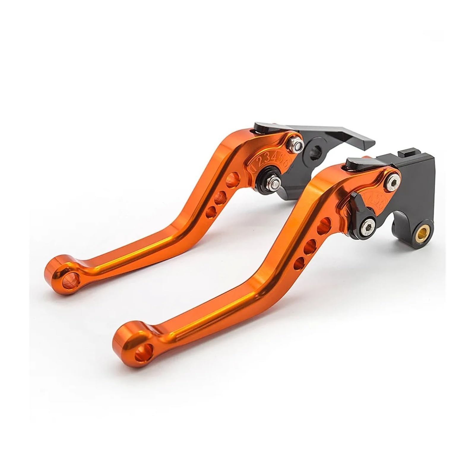 Drovian Hydraulic Brakes for Yamaha CNC Motorcycle Adjustable Short/Long Brake Clutch Lever Accessories(Orange-147mm)