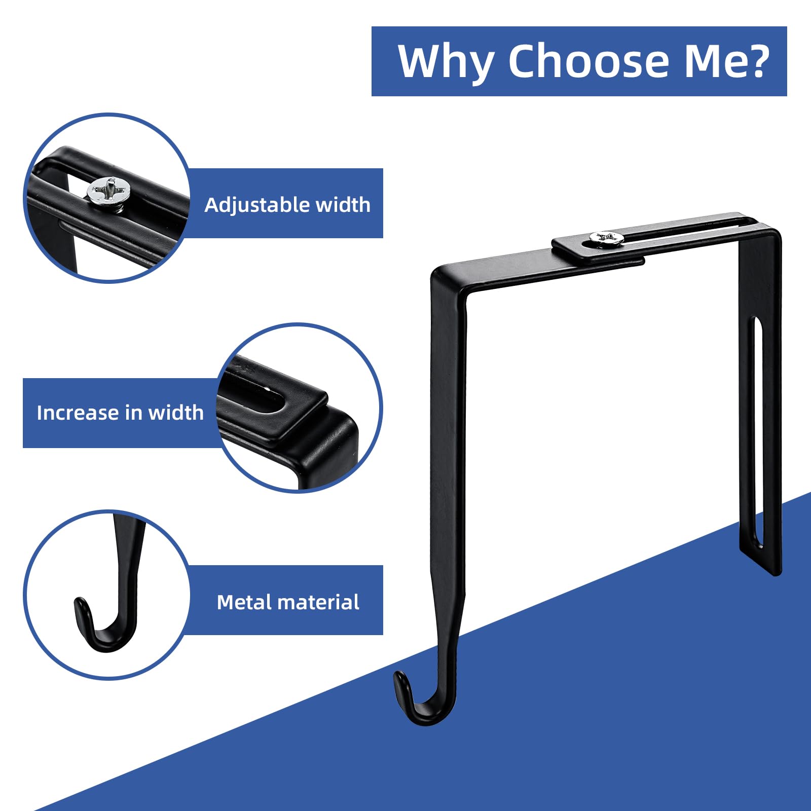 Mirror For Office Cubicle Cubicle Hanger SENENQU 18 PCS Adjustable S 1 3/8  Inch To 3 1/2 Inch Universal Partition Hanger Set Metal Black Cubicle Hooks  Door Mirror Hanger With Screwdriver For, image size:1600x1600