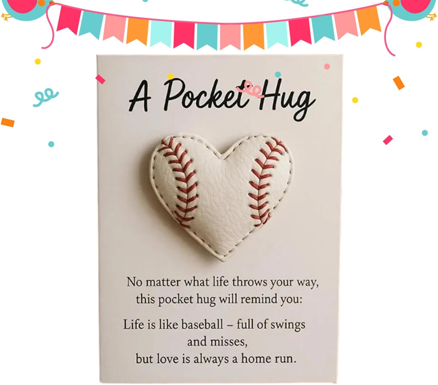 Baseball Hug - pamiątka z motywem sportowym z kartami - kieszeń baseballowa kolekcjonerska dla dorosłych kobiet dziewcząt dzieci rodziny przyjaciół studentów nauczycieli