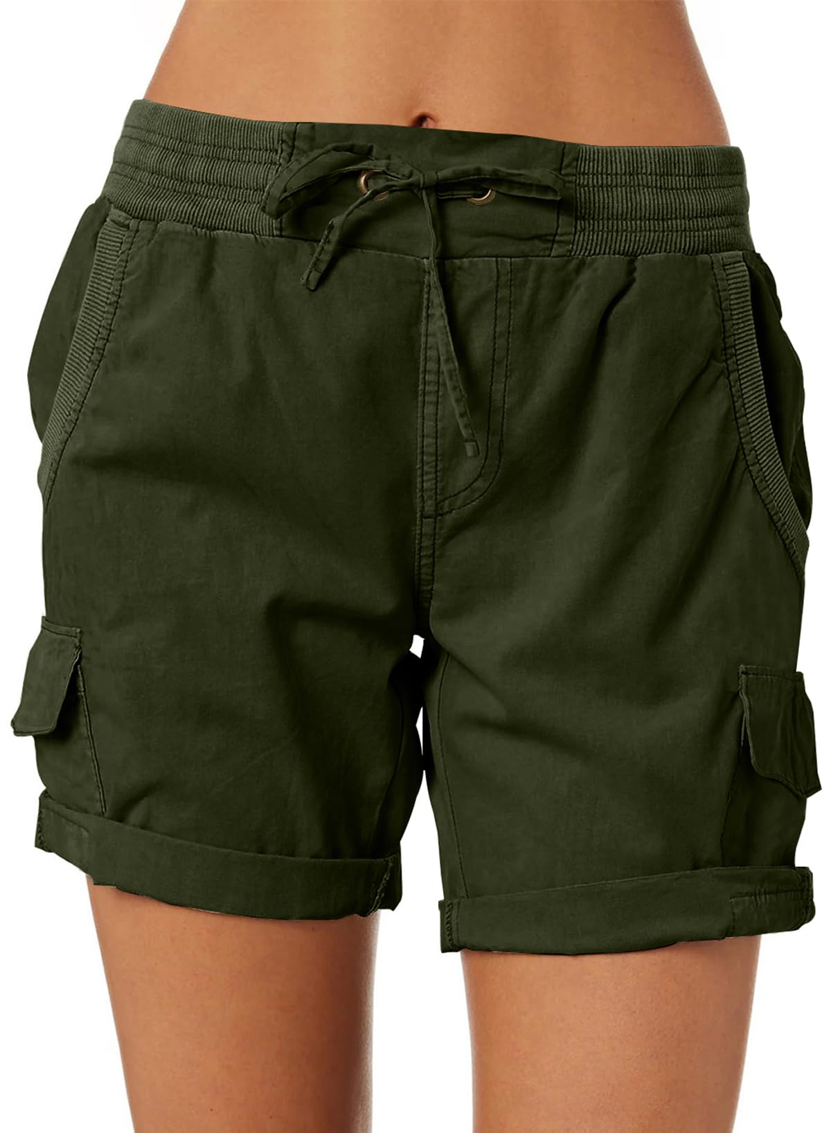 Dokotoo Womens Relaxed Fit High Waist Casual 4 Pocketed 2025 Hiking Outdoor Summer Shorts S-XL