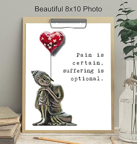 Miniatura 4 de Buddha Statue Home Decor - Buddha Quotes - Zen Quotes Wall Art - Positive Uplifting Inspiring Inspirational Encouragement Gifts for Women - New Age