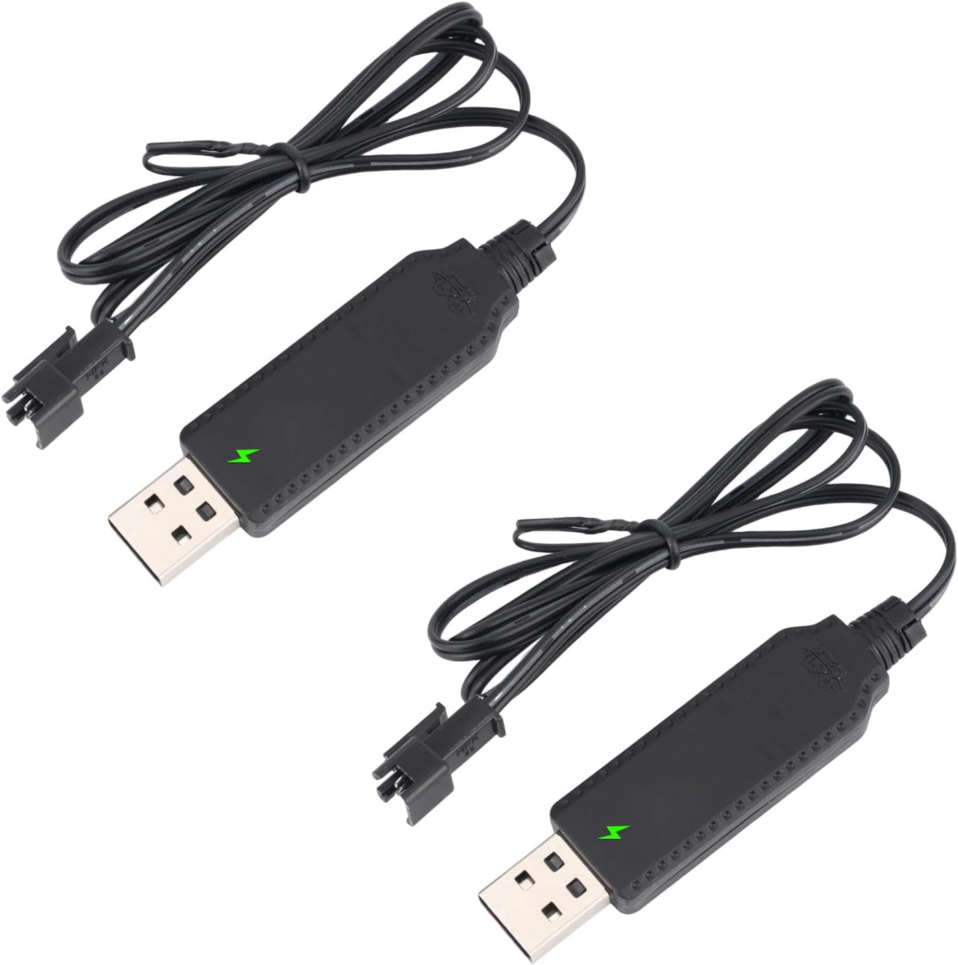 2pcs Battery Charger for Bubble Machine Gun, 3.7V SM-2P USB Cable with Indicator Light Compatible with Bubble Bazooka Machine Gun and Bunch O Bubbles