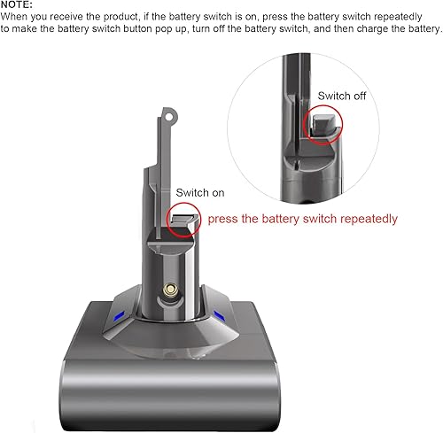 Miniatura 8 de Reemplazo de batería de 21.6V 6.0Ah para Dyson V8 Batería Li-ion 215681 967834-05 SV10 V8 Absoluto/Animal/Motorhead/Fluffy/Cable Aspiradora de mano
