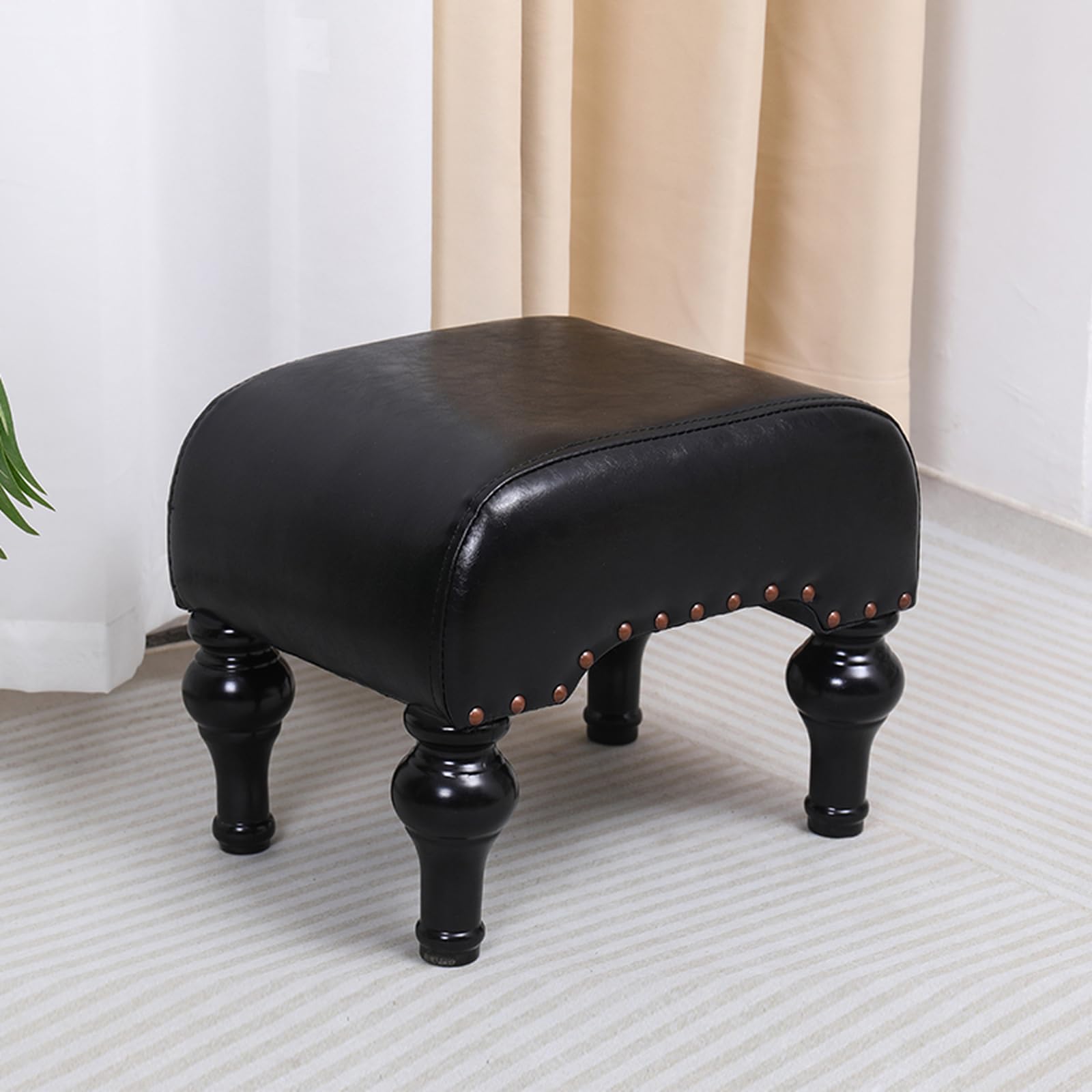 Banc ottoman en simili cuir matelassé pour l'entrée et le salon