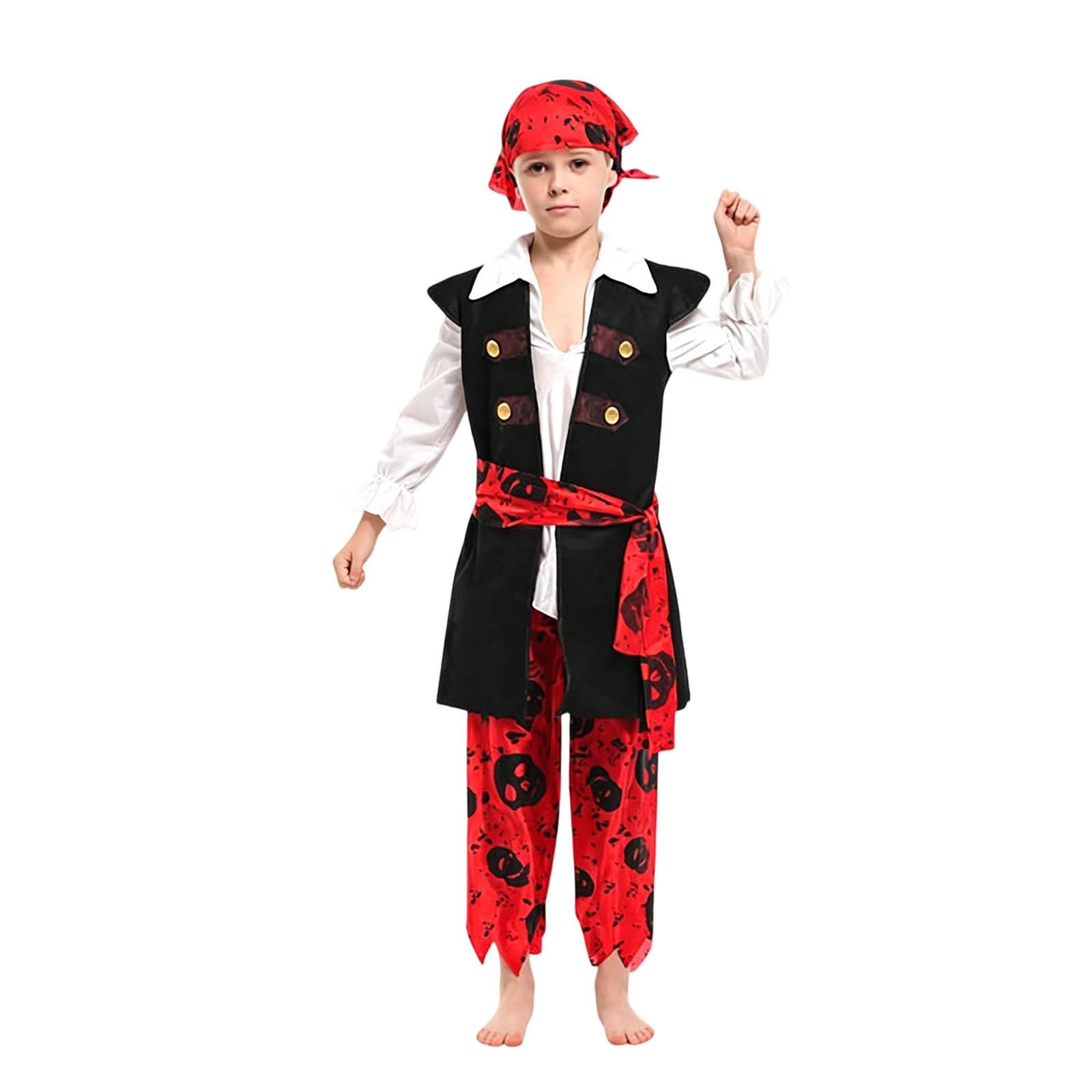 Générique Deguisement Pirate Enfant 5~10 Ans - Costume Pirate Enfant Fille Et Garcon - Costume De Capitaine De Pirate - DéGuisement De Jeu De RôLe Pirates pour Halloween Carnaval Fetes NoëL 2026