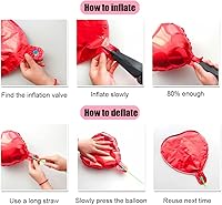 Vista 5 de Decoraciones del día de San Valentín, globos de aluminio de 42 pulgadas, globos de papel de aluminio de amor de 18 pulgadas, globos de confeti de 12