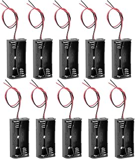 (Pack of 10) AAA Battery Holder, 2 x1.5V AAA Battery Holder with Leads, AAA Battery Holder with Wires for 2 Cell