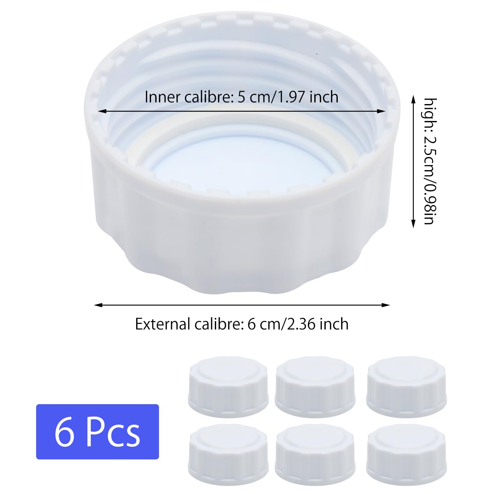Tappi per biberon Avent, 6 tappi per bottiglie da viaggio, compatibili con bottiglie a collo largo, colore bianco, per biberon