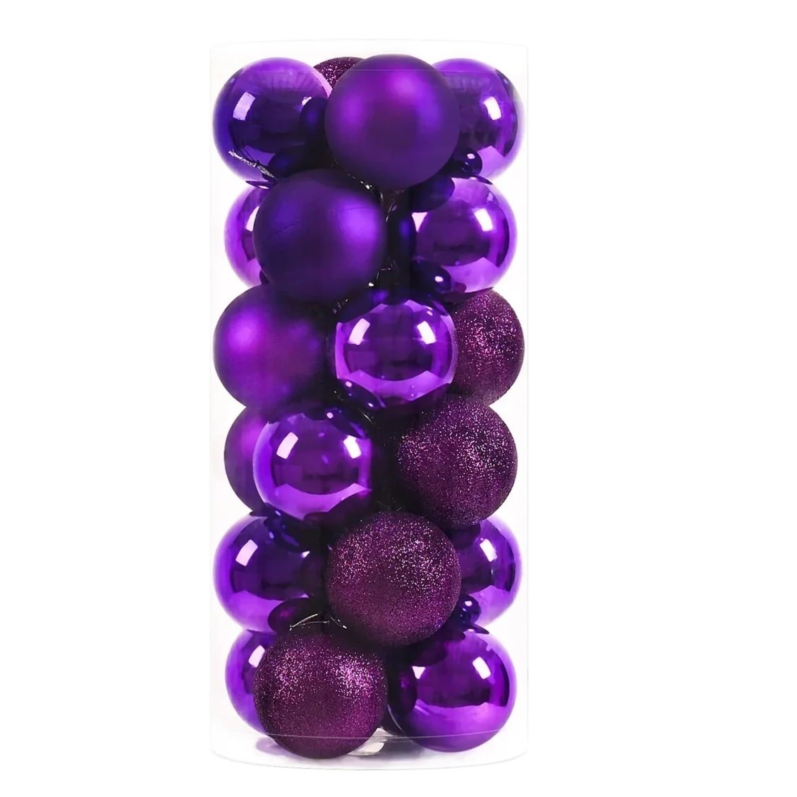 Bolas de Navidad Decoracion 24 Bolas navideñas de plástico de Color sólido for Colgar en el árbol, for Fiestas y Bodas.(6cm,Purple)
