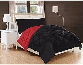 لحاف مزدوج الوجه من لاين سليب، قطن، أحمرواسود