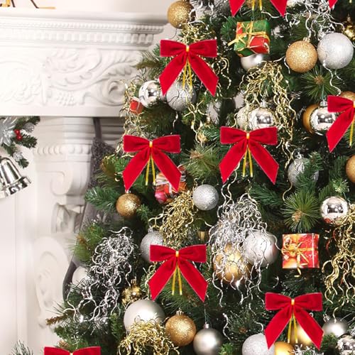 Lazos de Navidad de Terciopelo Antideformación para Decorar Ventanas sin Complicaciones 8