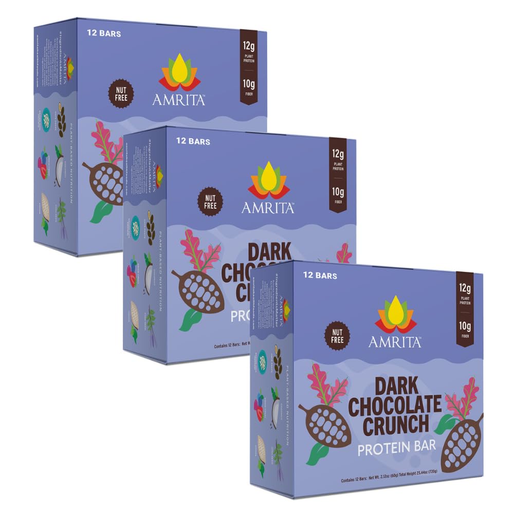 Amrita Nut Free Vegan Protein Bars 12 Pack, 12g Plant Based, Gluten Free — Amazon image 21