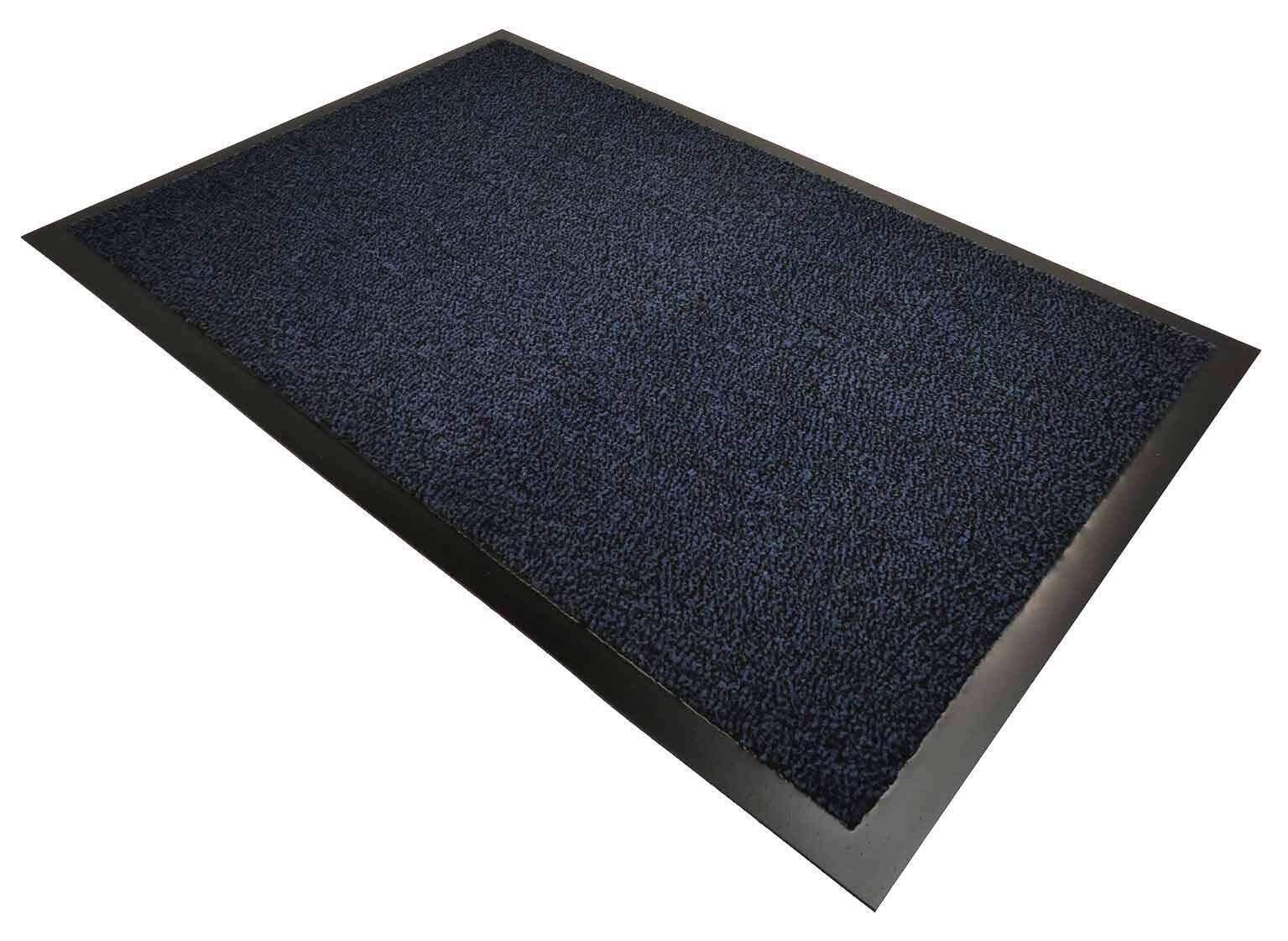Nevada - Felpudo rectangular antideslizante para entrada, interior y exterior para casa u oficina (azul, 90 x 120 cm)