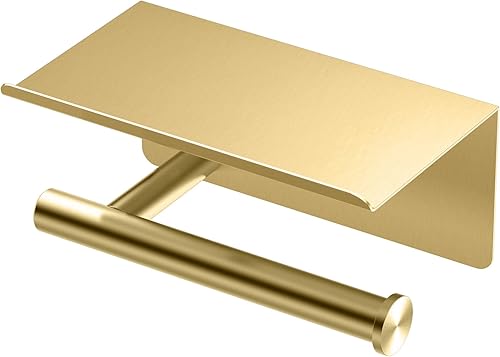 Gatco 1420B Latitude II - Soporte para papel higiénico de 7 pulgadas con estante para teléfono, soporte de papel higiénico montado en la pared,